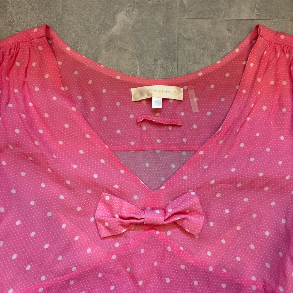 LOVESHACKFANCY Azreal Pink Ruffled Mini Dress Size 00 - Picture 5 of 10